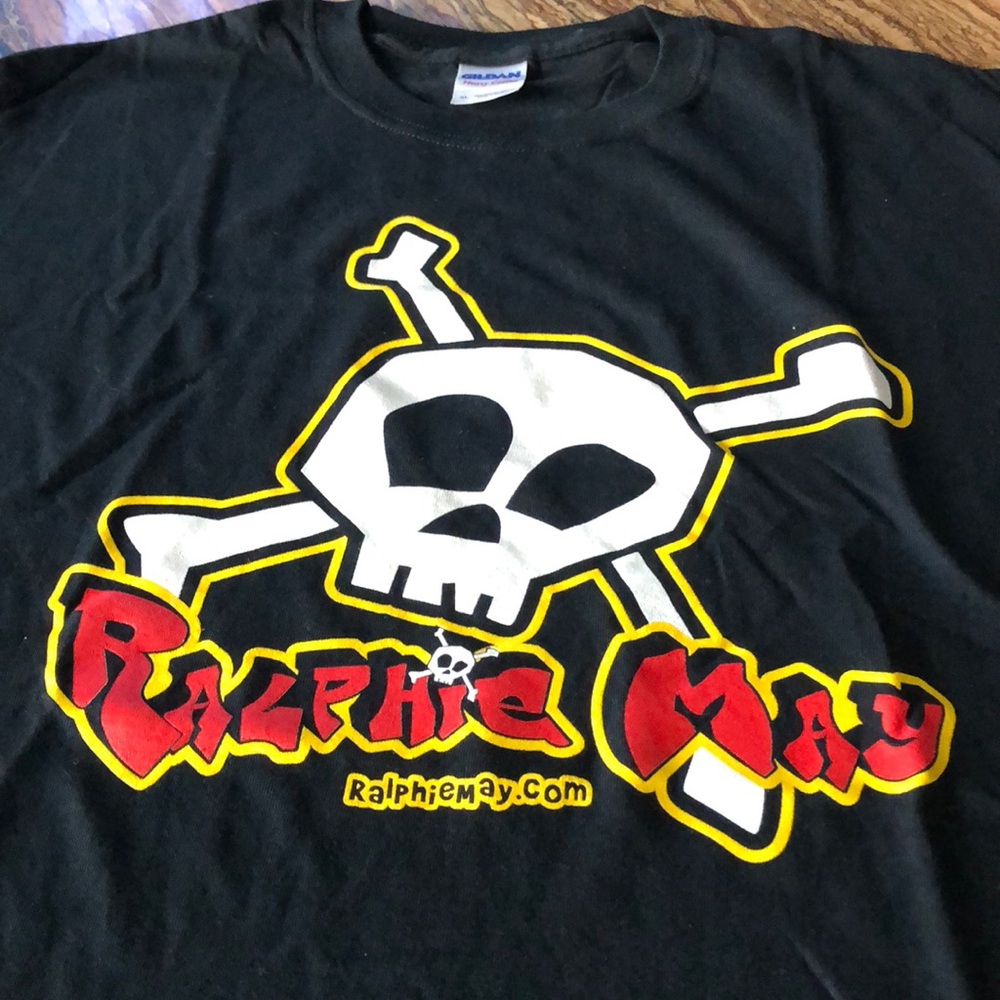 Men’s Black XL Ralphie May Tee Shirt.  NWOT - VGC